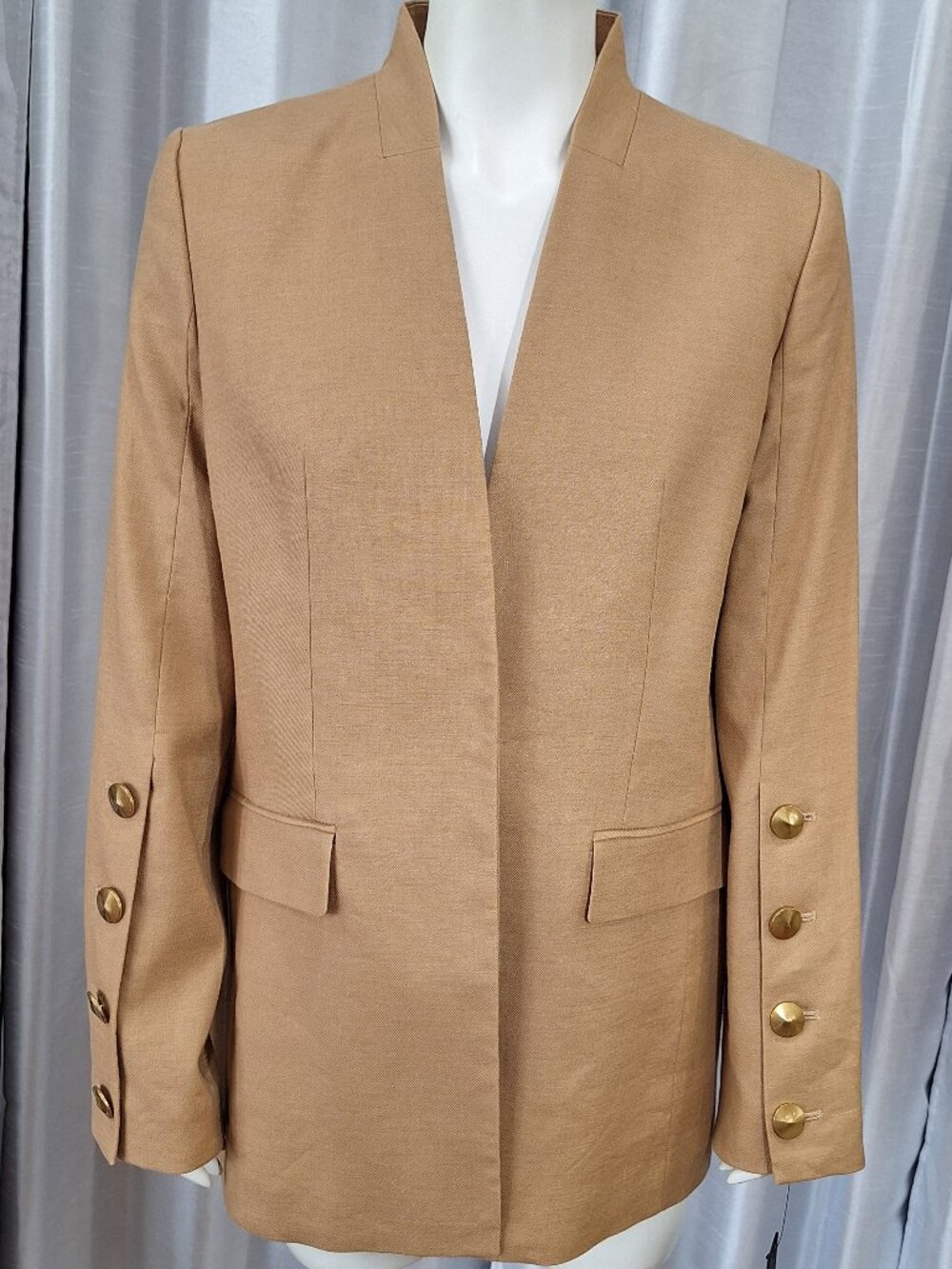 Donna Karan NWT new camel lined formal blazer jacket suit size 8
